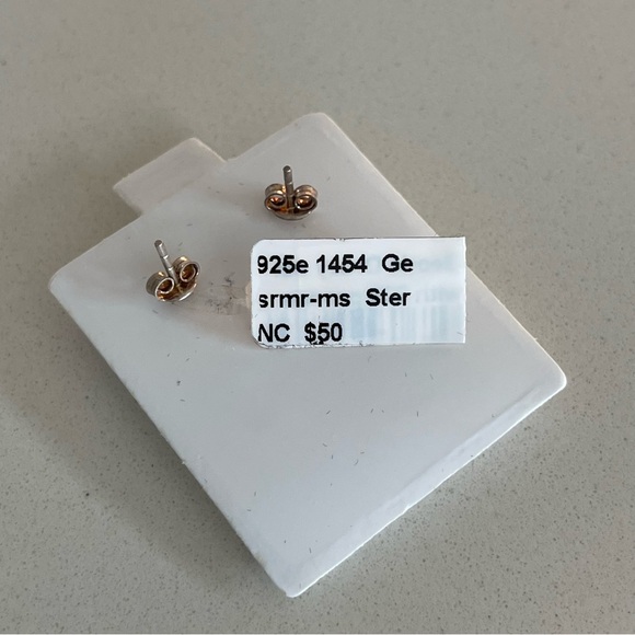 Unisex Sterling Silver 925 Geode earrings - Picture 10 of 10